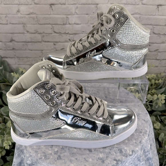 Pastry PopTart Silver Glitter Fashion High Top Dance Sneakers WMS 7.5M✨VGUC✨ - Picture 8 of 14